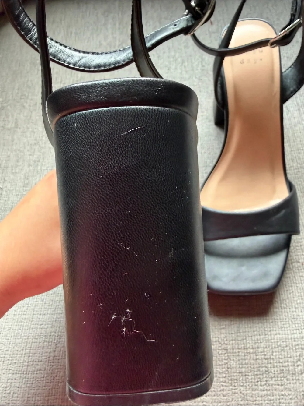 Black Platform Ankle-Strap High Heel Sandals - Women size 9.5